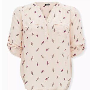 NWT Torrid Harper 3/4 sleeve blouse in ice cream pattern, size 1X